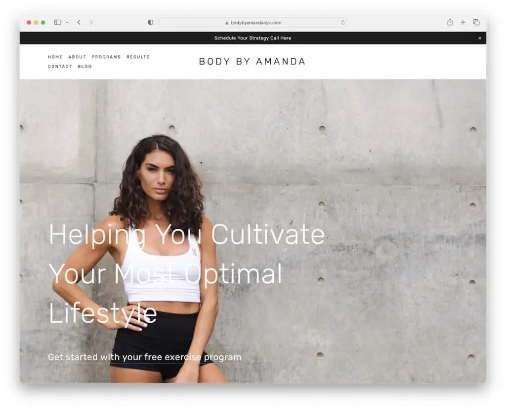 sitio web de body by amanda coach