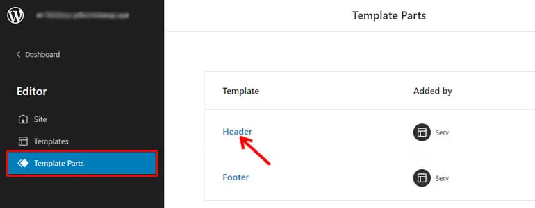 Partes do modelo para cabeçalho