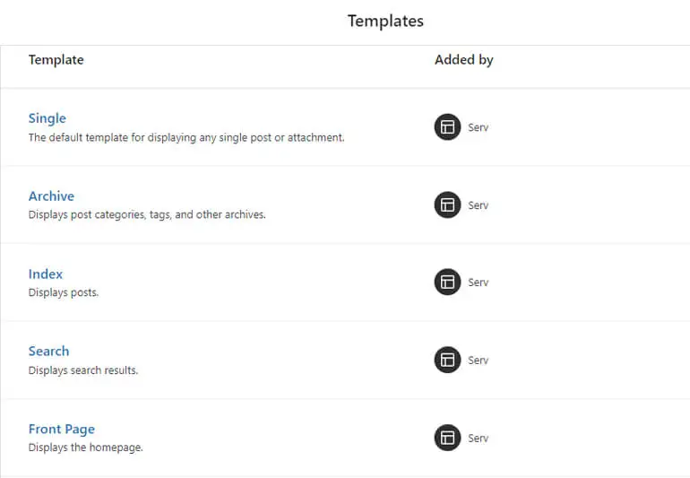 Templates By Serv WordPress Block Theme