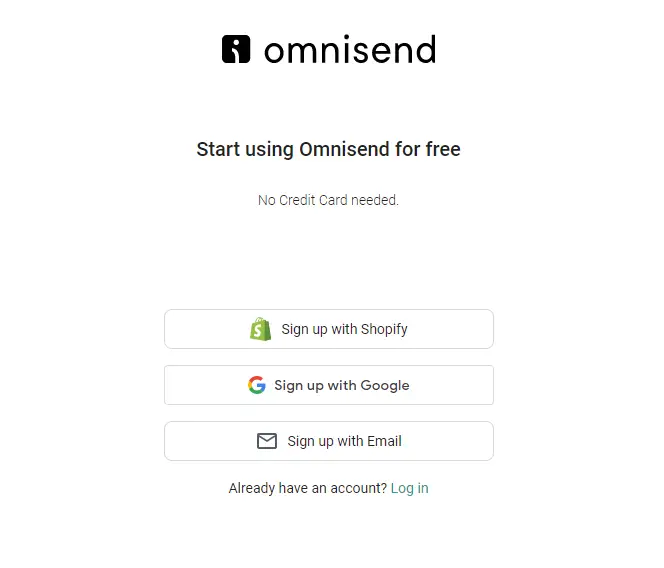 Omnisend registration