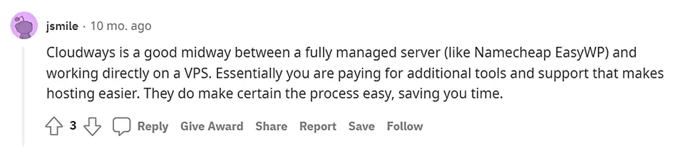 Мнение Cloudways от Reddit