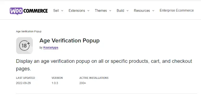 WooCommerce age verification popup