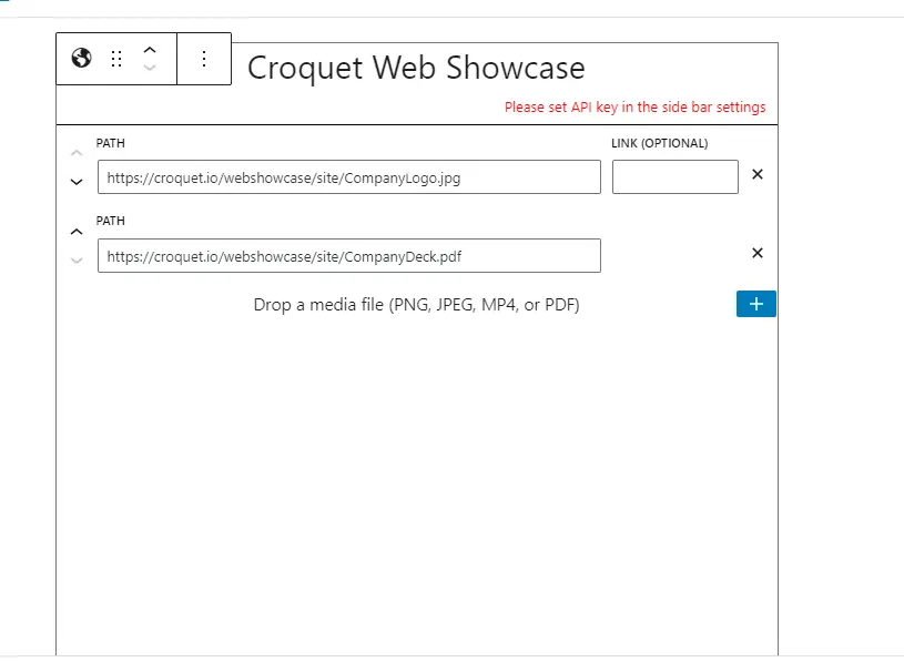 Web showcase block