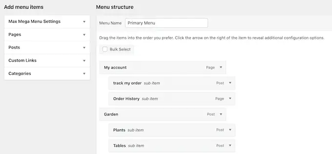 Arranging pages and posts into a parent and child layout