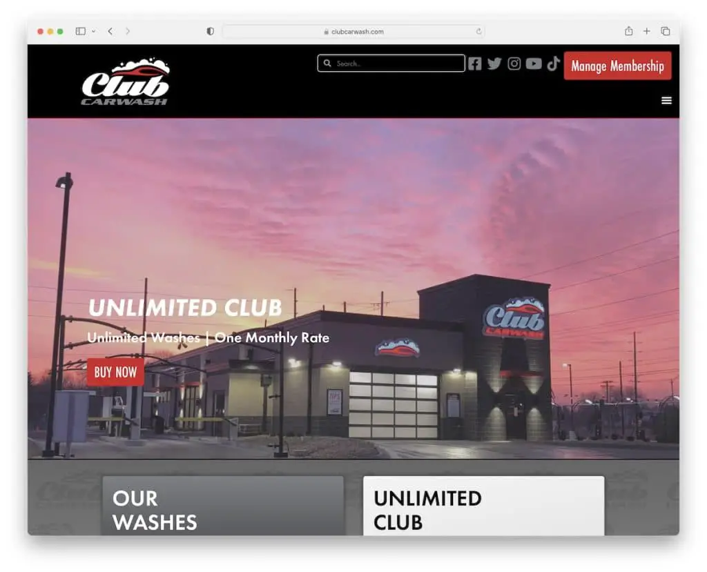 desain web cuci mobil klub