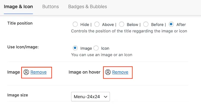 How to add image icons with navigation menus in WordPress