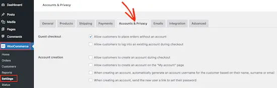 Changing your WooCommerce account settings