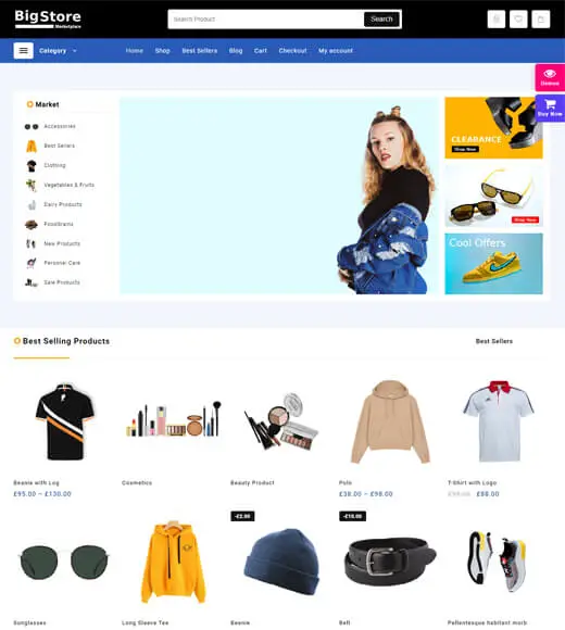 Big Store ธีม WooCommerce ฟรี