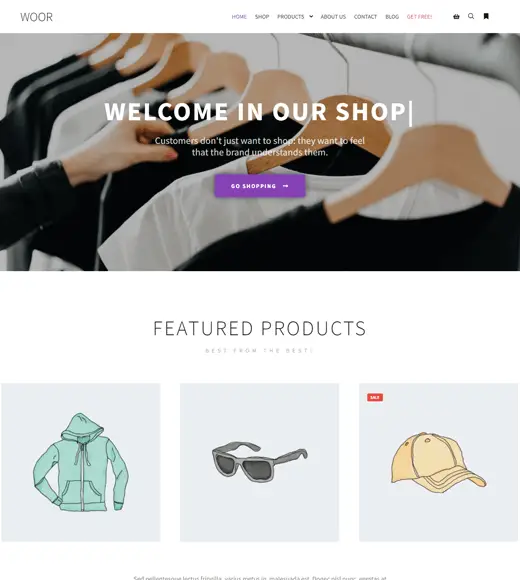 ธีม WooCommerce ฟรีมากมาย