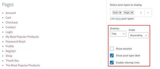 Customize sitemap order and appearance