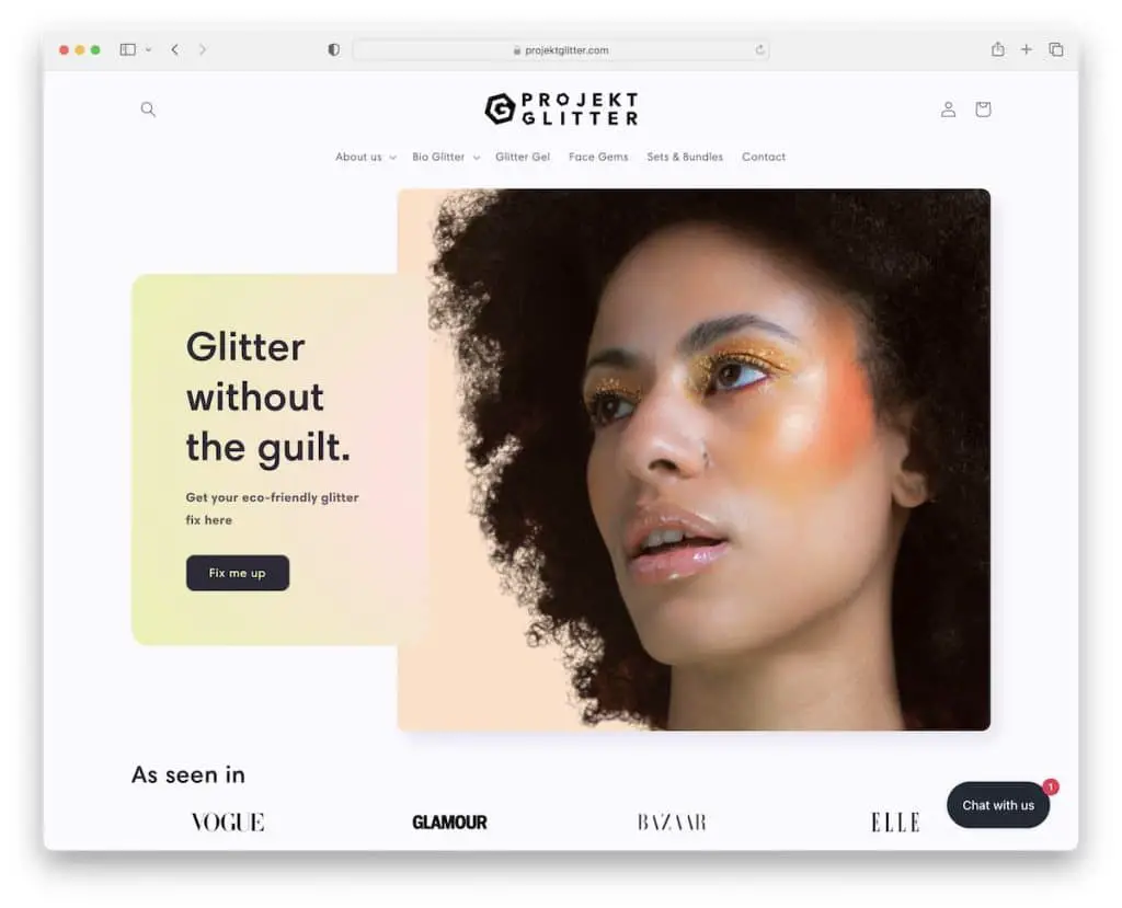 Projekt Glitter Squarespace E-Commerce-Beispiel