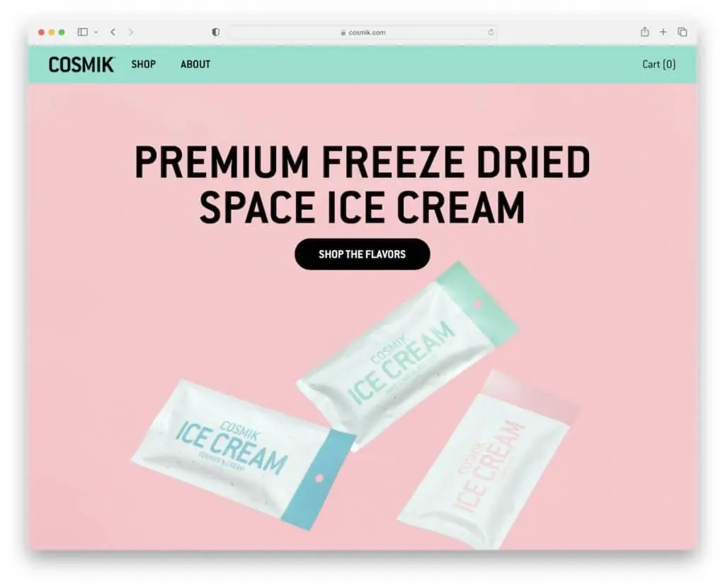 E-Commerce-Beispiel von cosmik squarespace