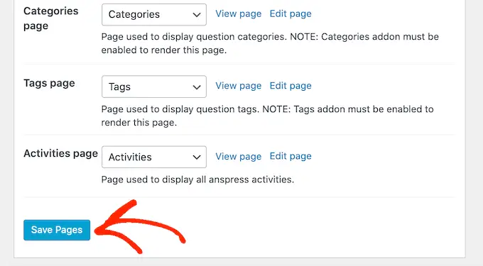 Changing the AnsPress WordPress plugin settings