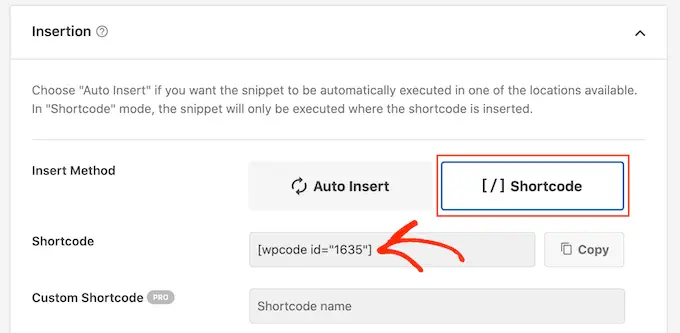 Creating a shortcode in WPCode