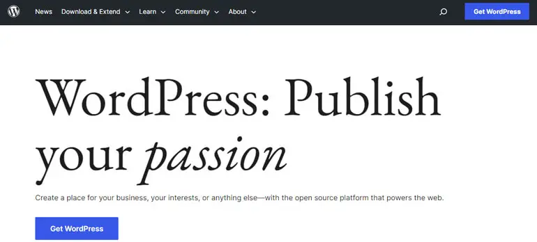 صفحة WordPress.org