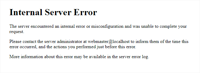 500 Internal Server Error