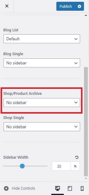 Halaman toko WooCommerce tanpa sidebar