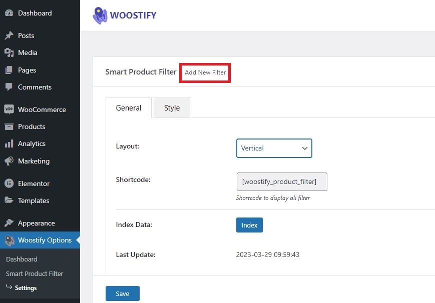 tambahkan filter produk WooCommerce