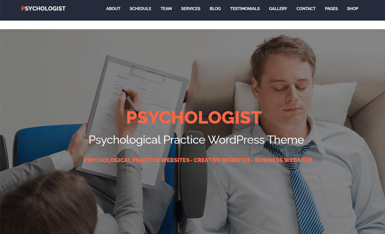 Psicólogo Tema de WordPress para terapeuta