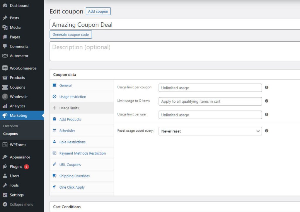 How To Limit Coupon Usage In WooCommerce
