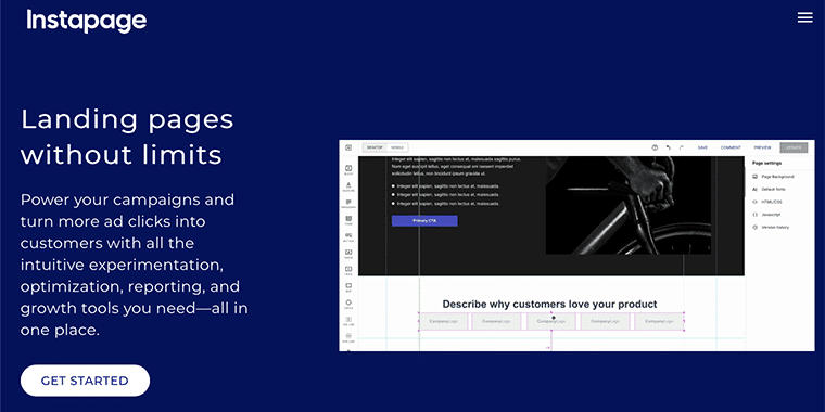 Instapage – ClickFunnels の代替案