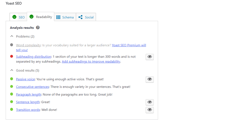 Analisis Keterbacaan SEO Yoast
