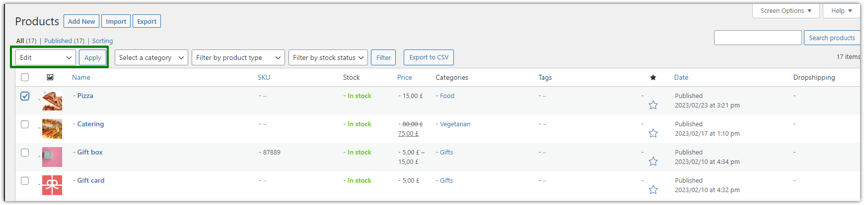 WooCommerce personalizza il prodotto