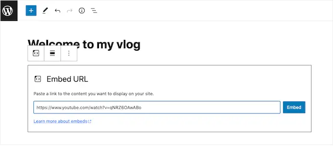 Embedding a YouTube video in WordPress