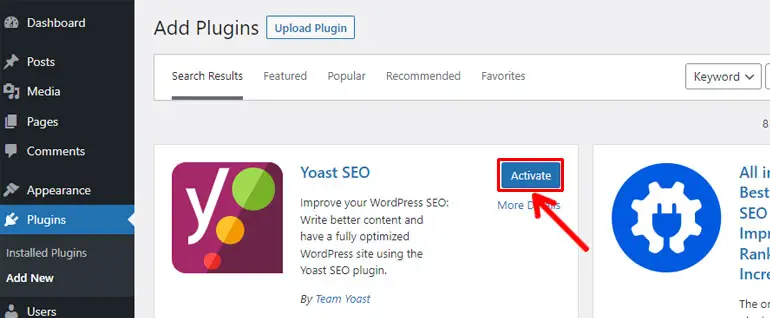 Yoast SEOを有効にする