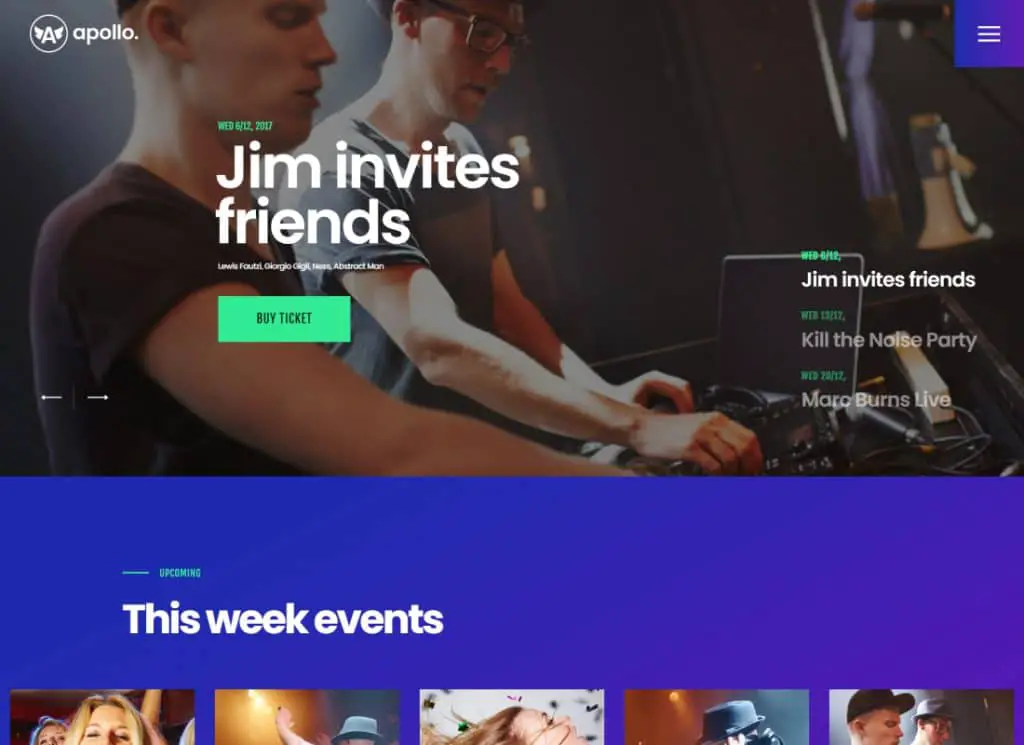 アポロ | アポロナイトクラブ、DJ コンサート、音楽イベントの WordPress テーマ