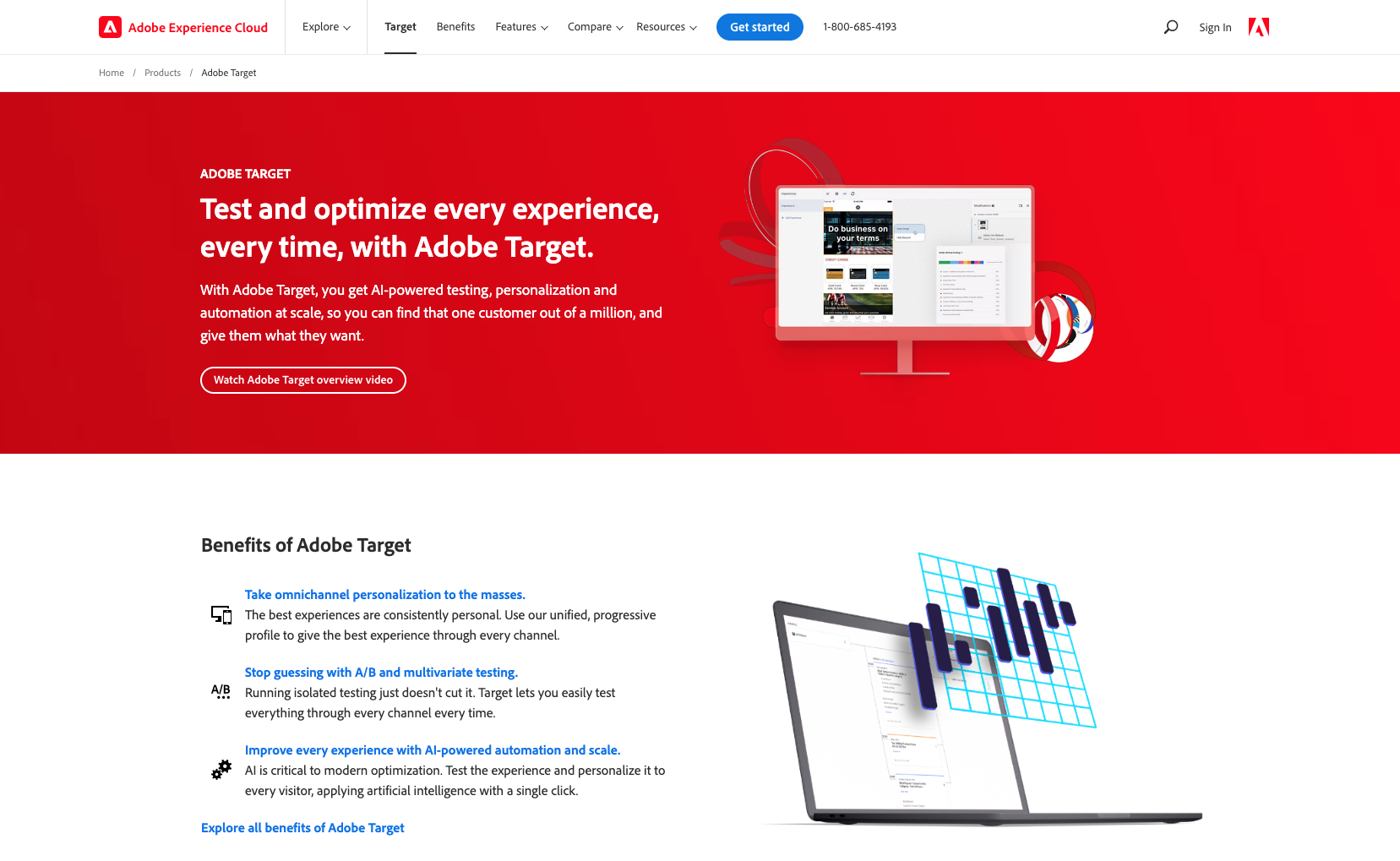 Adobe Target, büyük işletmeler için mükemmel bir Google optimizasyon alternatifidir.