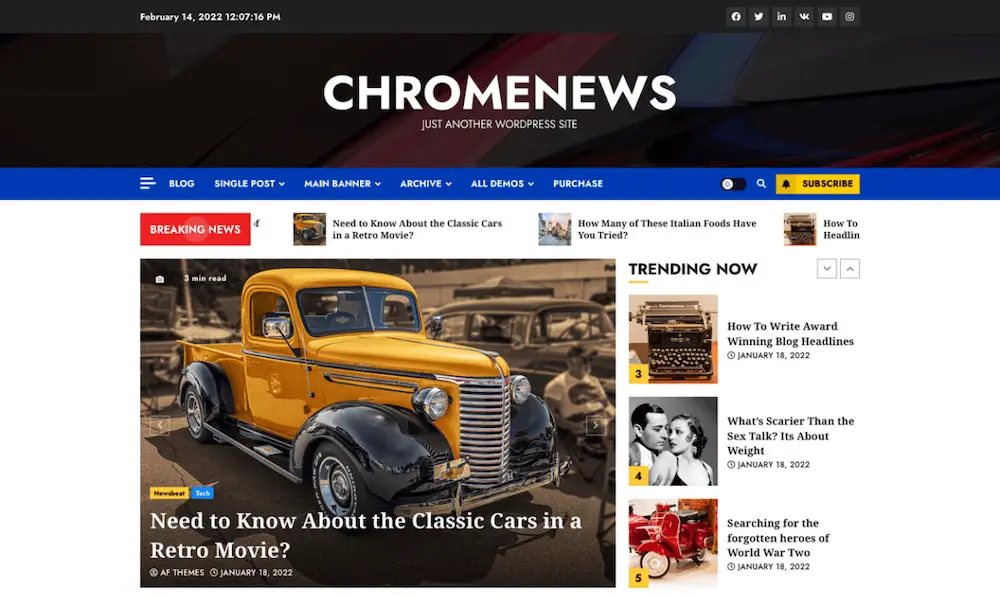 ChromeNews のテーマ。