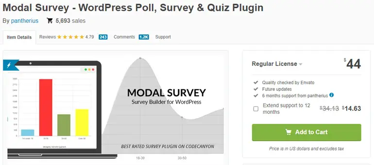 Modal Survey WordPress Poll Maker プラグイン