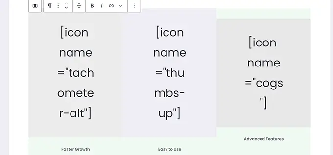 Shortcode in columns