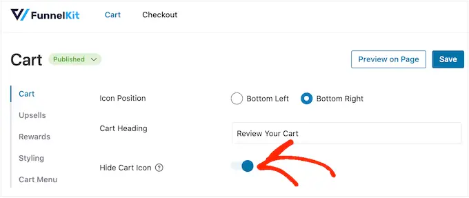 Hiding the WooCommerce cart