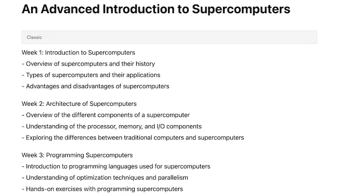 OpenAI course outline