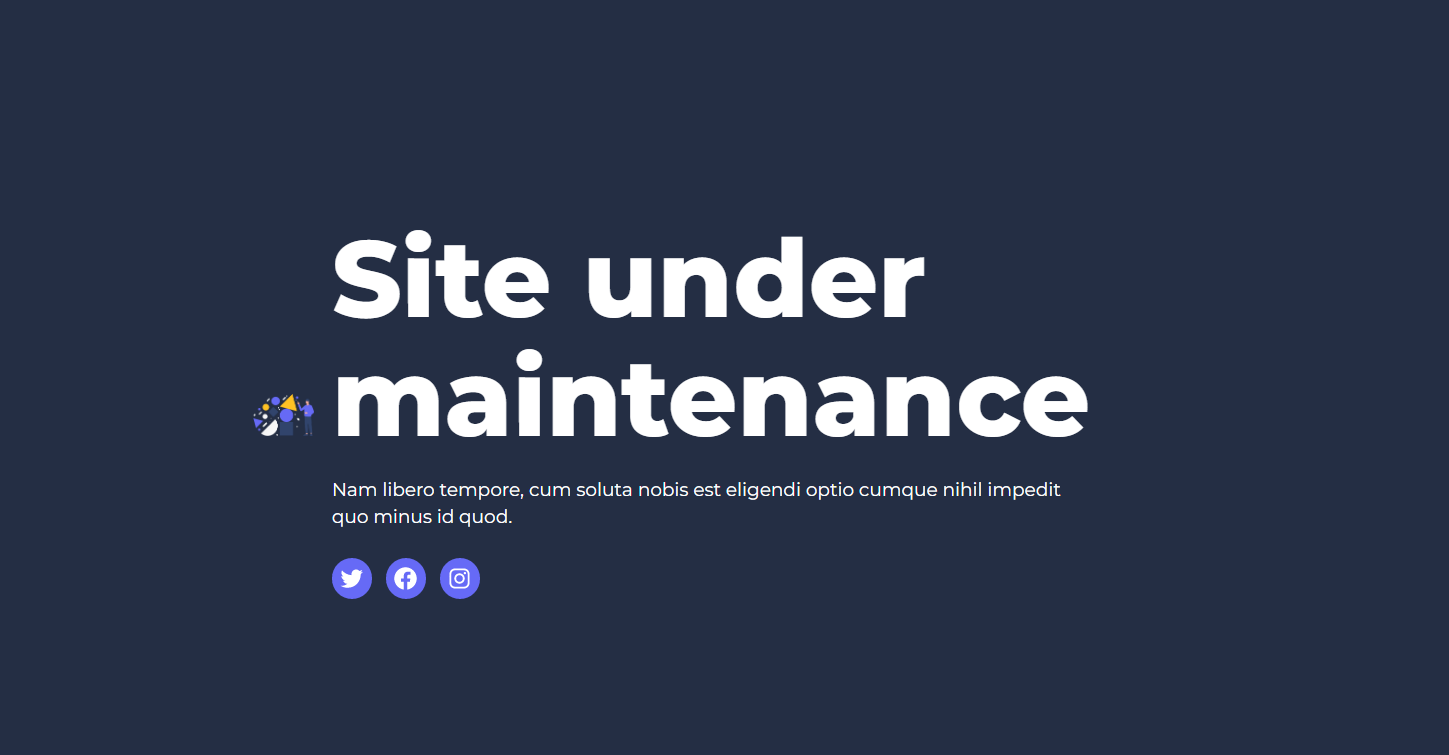 Шаблон Site Under Maintenance с использованием LightStart