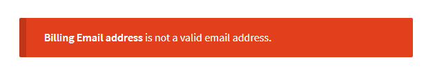 rozliczeniowy adres e-mail nie jest prawidłowym adresem e-mail.