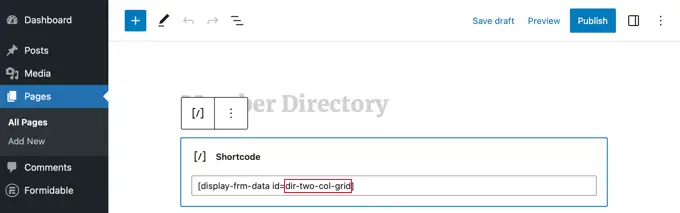 Shortcode to Display the Directory as a Grid