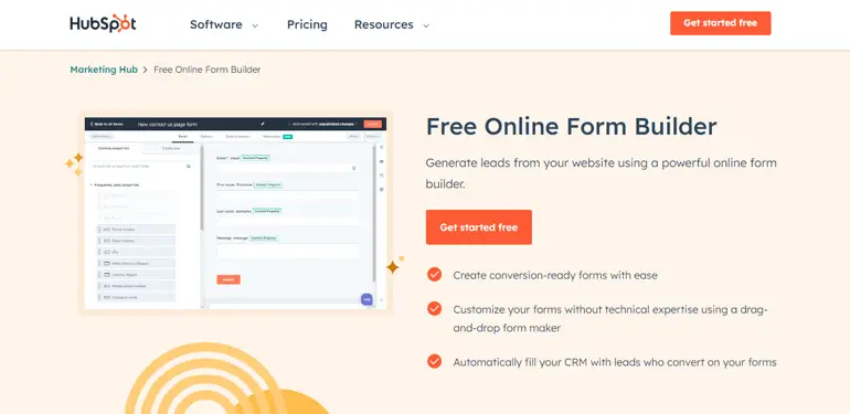 HubSpot Online Form Builder