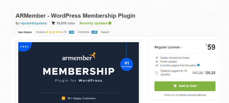 Complemento de membresía ARMember WordPress