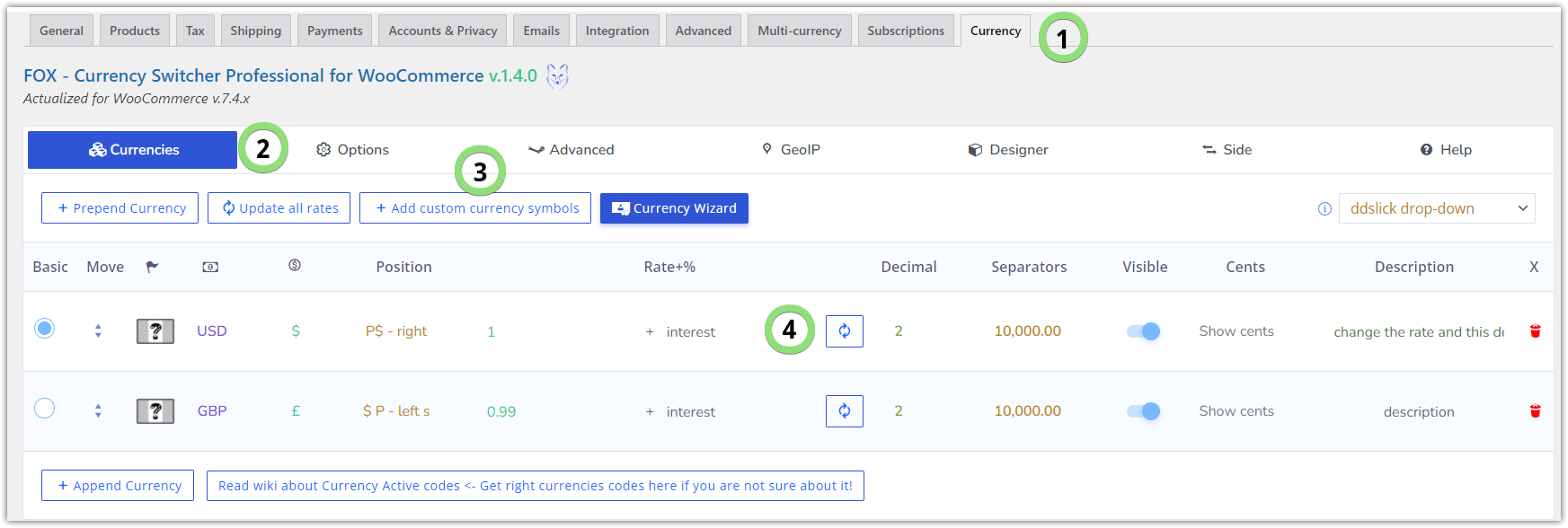 Moneda de WooCommerce por configuración de producto