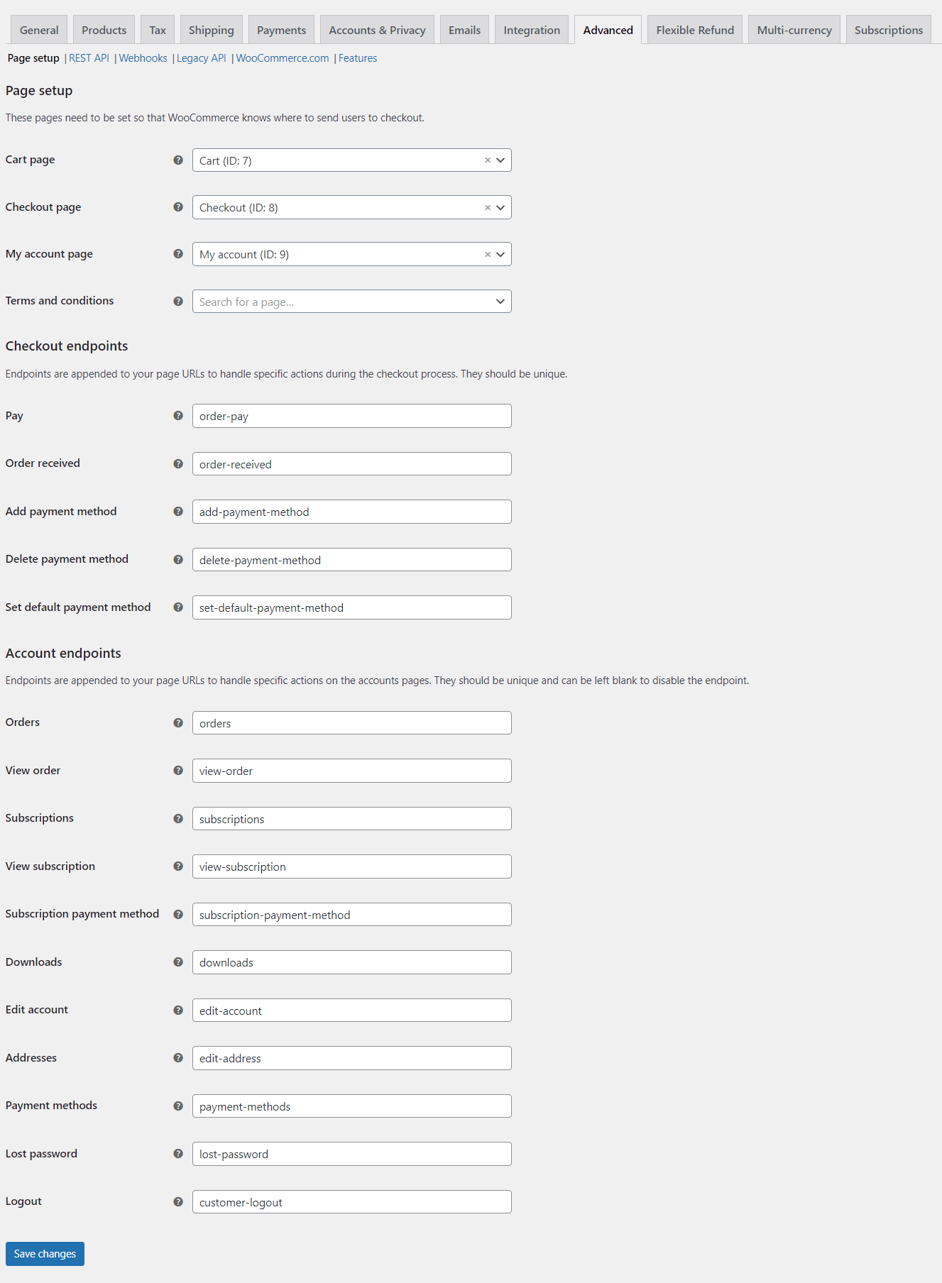 Configuración avanzada de WooCommerce