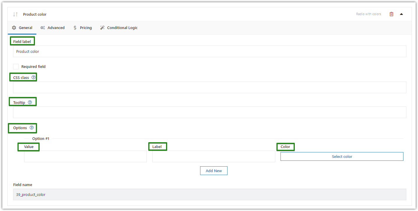 Muestras de variación de productos de WooCommerce