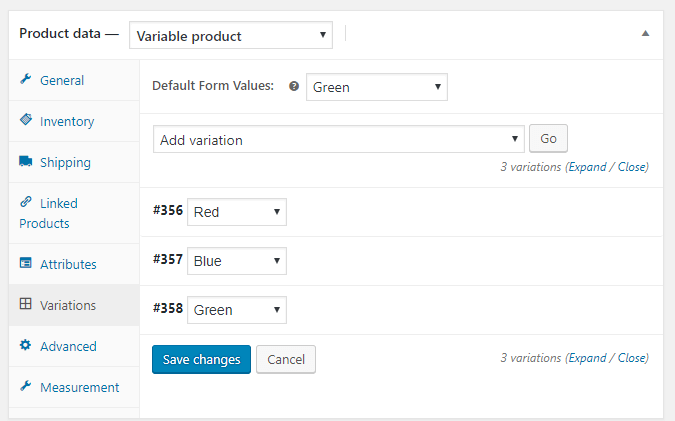 Productos variables: variaciones