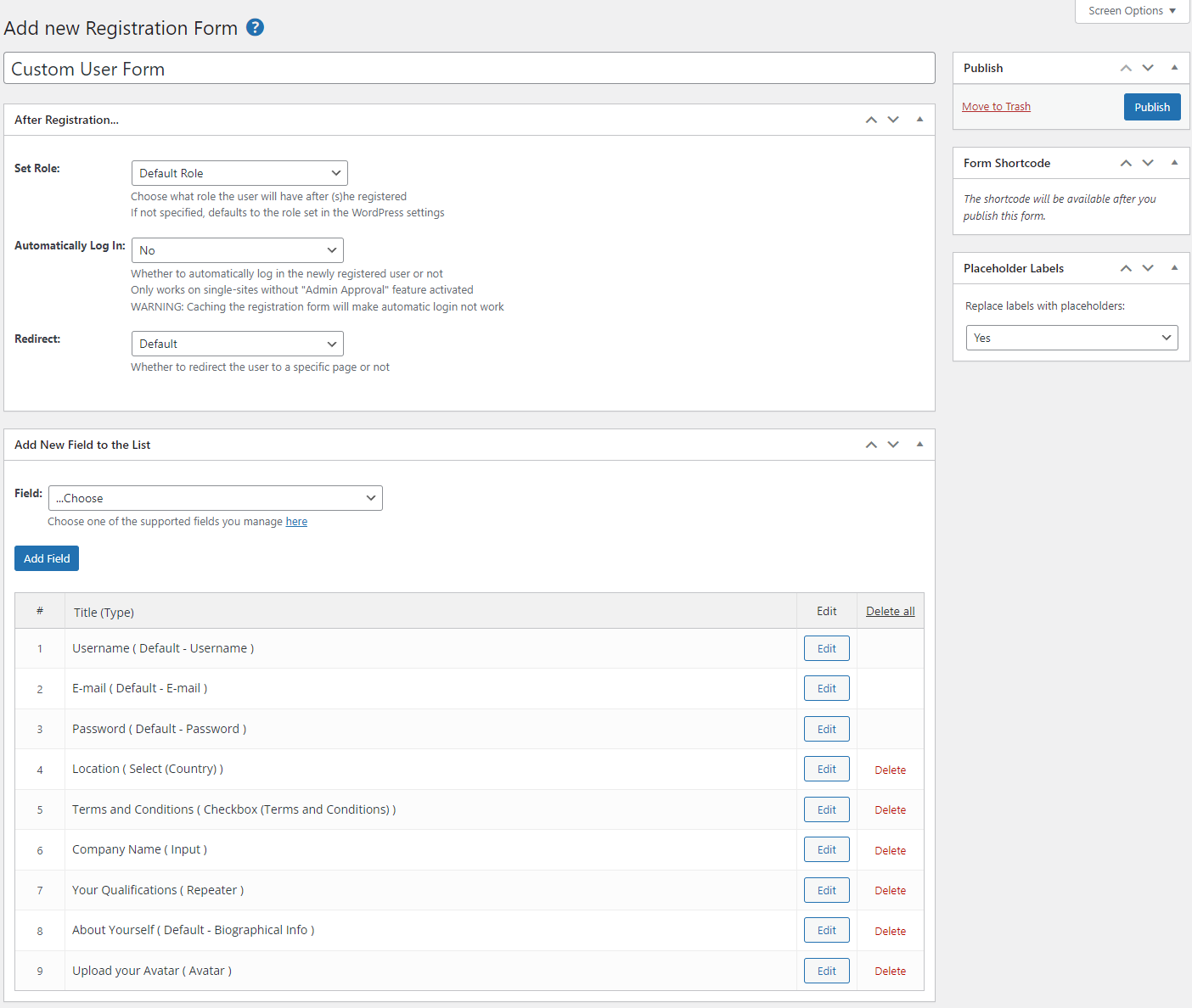 Profile Builder Pro generatore di moduli