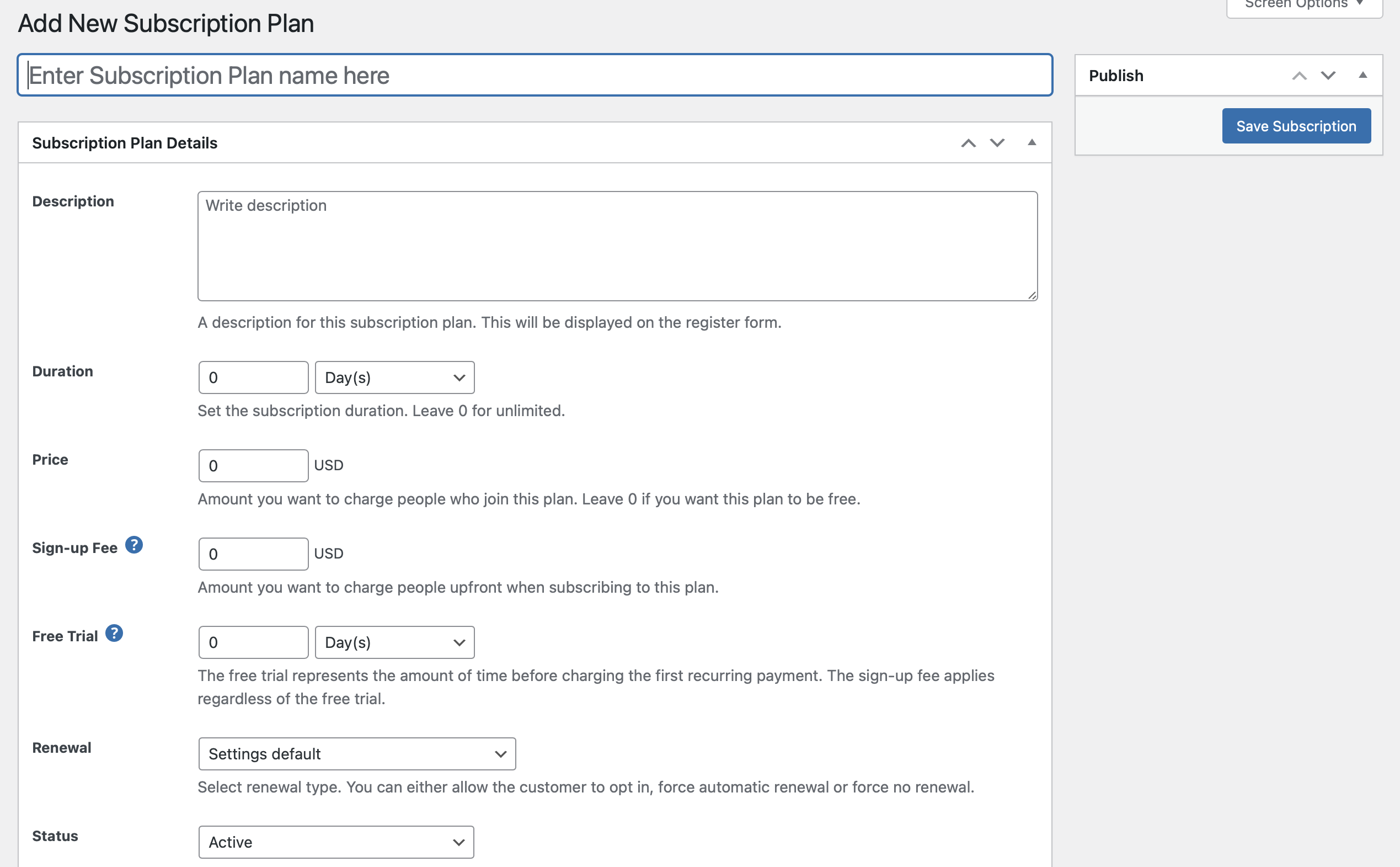 Agregue un plan de suscripción con Suscripciones pagas para miembros