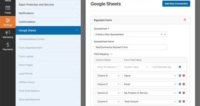 باستخدام ملحق أوراق Google الخاص بـ WPForms