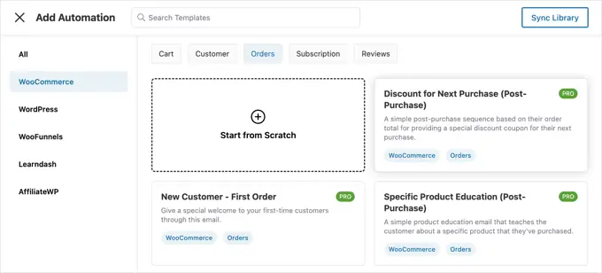 قوالب أتمتة Funnelkit WooCommerce