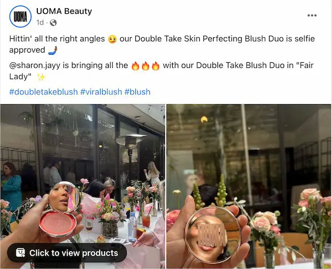 Facebook 帖子创意：Uoma Beauty